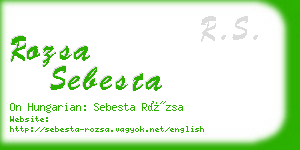 rozsa sebesta business card